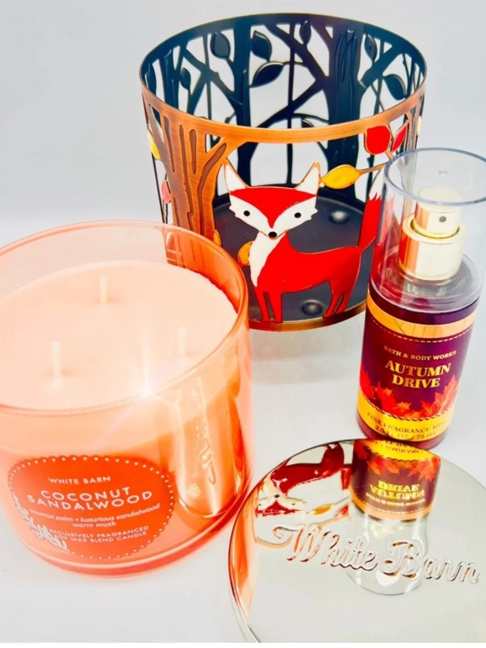 BBW 🦊 Autumn Drive Coconut Sandalwood Fox Mushroom Gift Set 9pc